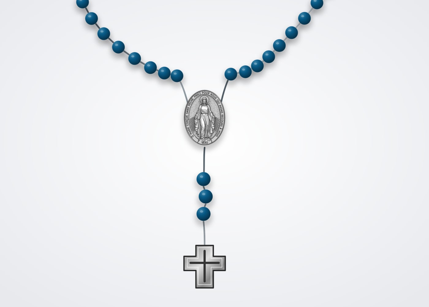 El rosario de Umbral: cuentas azules, la Medalla Milagrosa y el crucifijo