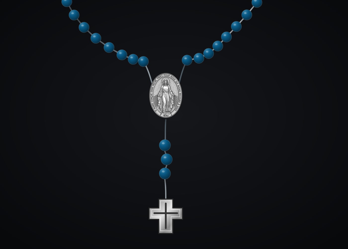 El rosario de Umbral: cuentas azules, la Medalla Milagrosa y el crucifijo